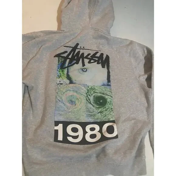 Stussy Gray 1980 Hurricane Hoodie - Picture 4 of 6